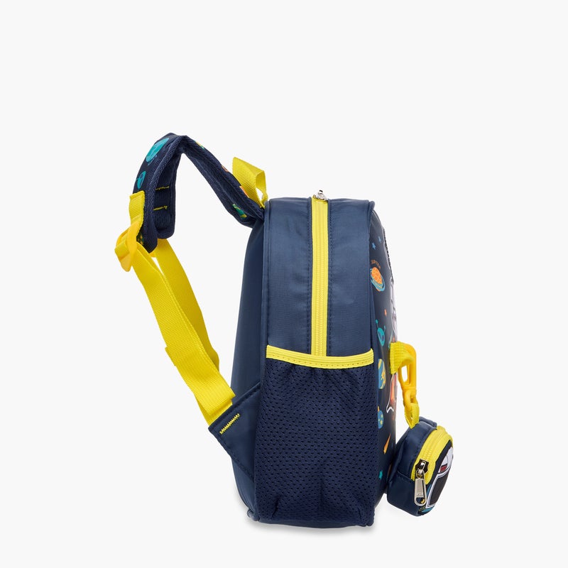 Supercute Backpack-Small-1 Cmprt-Astronaut Print- With 2 Front Pocket- (Polyester) Multicolor \ 26X10X28Cm - Image 5